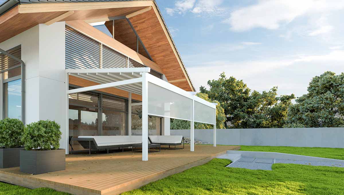 pergola toile adossée modèle elegancy