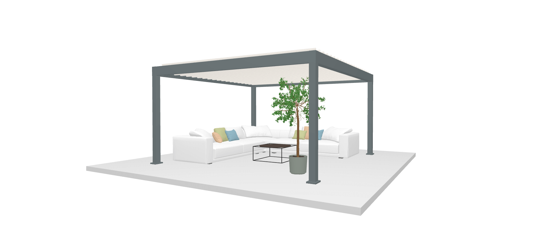 modélisation d'une pergola modèle essential pavillon