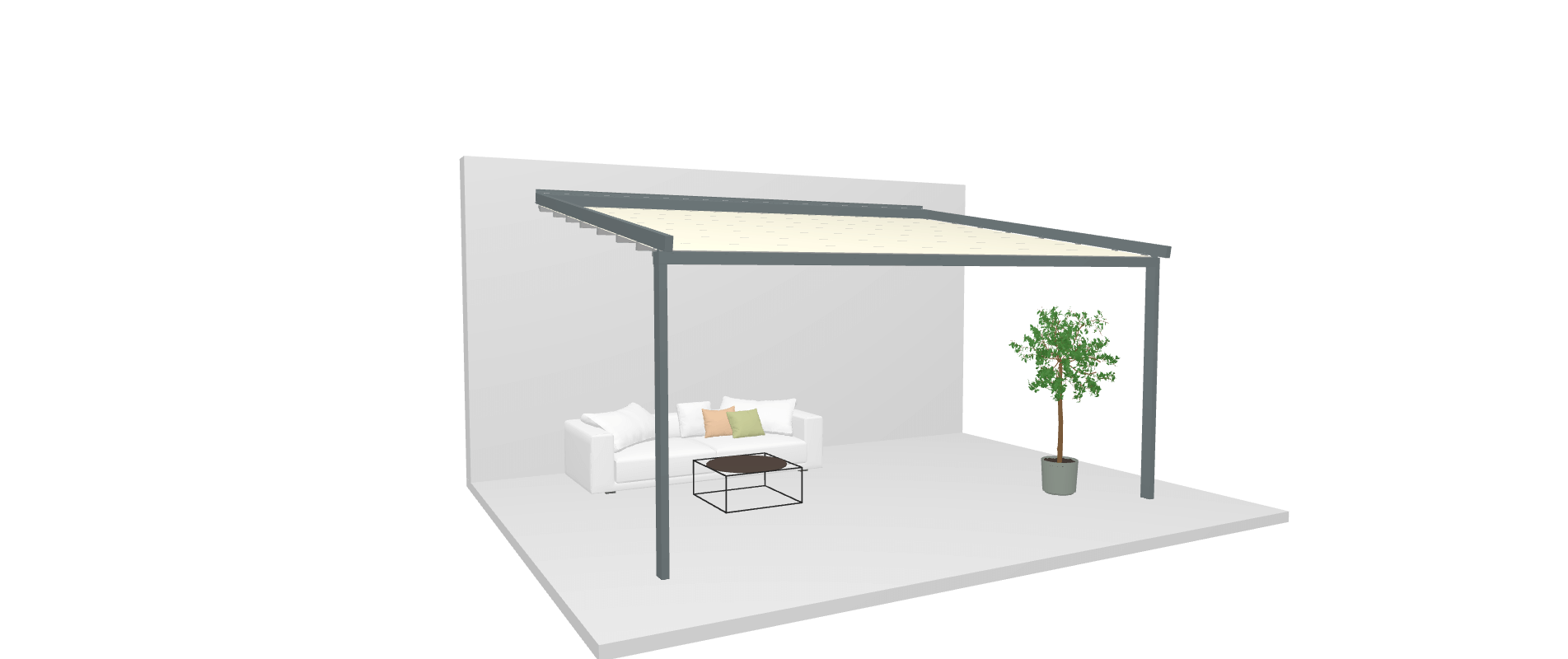 dessin schéma pergola modèle flat gardena