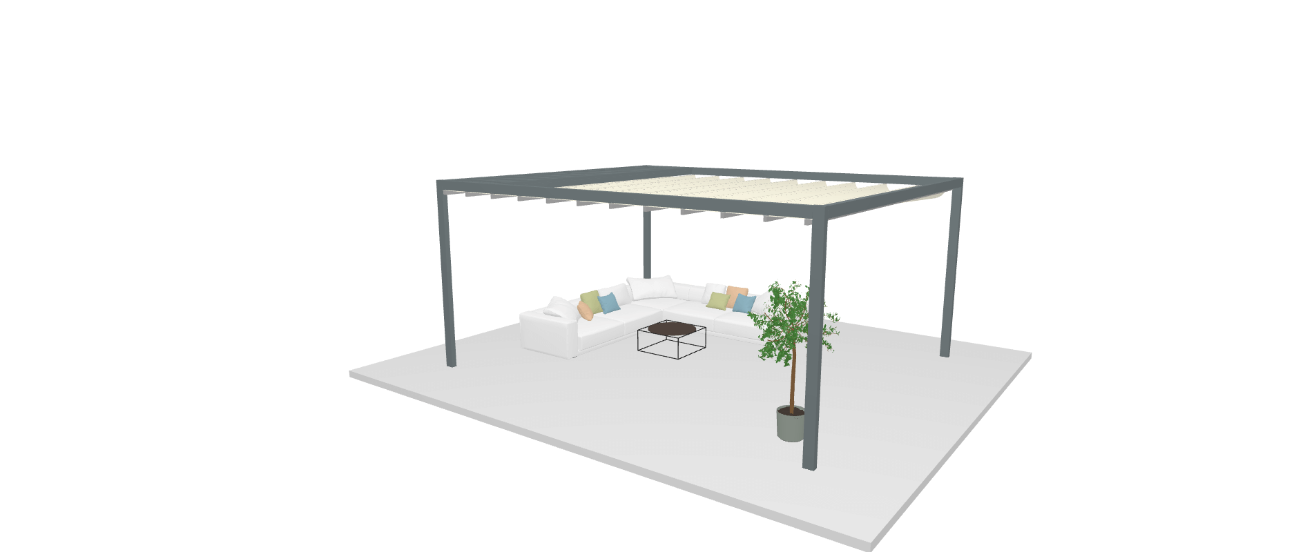 dessin pergola modèle flat pavilon