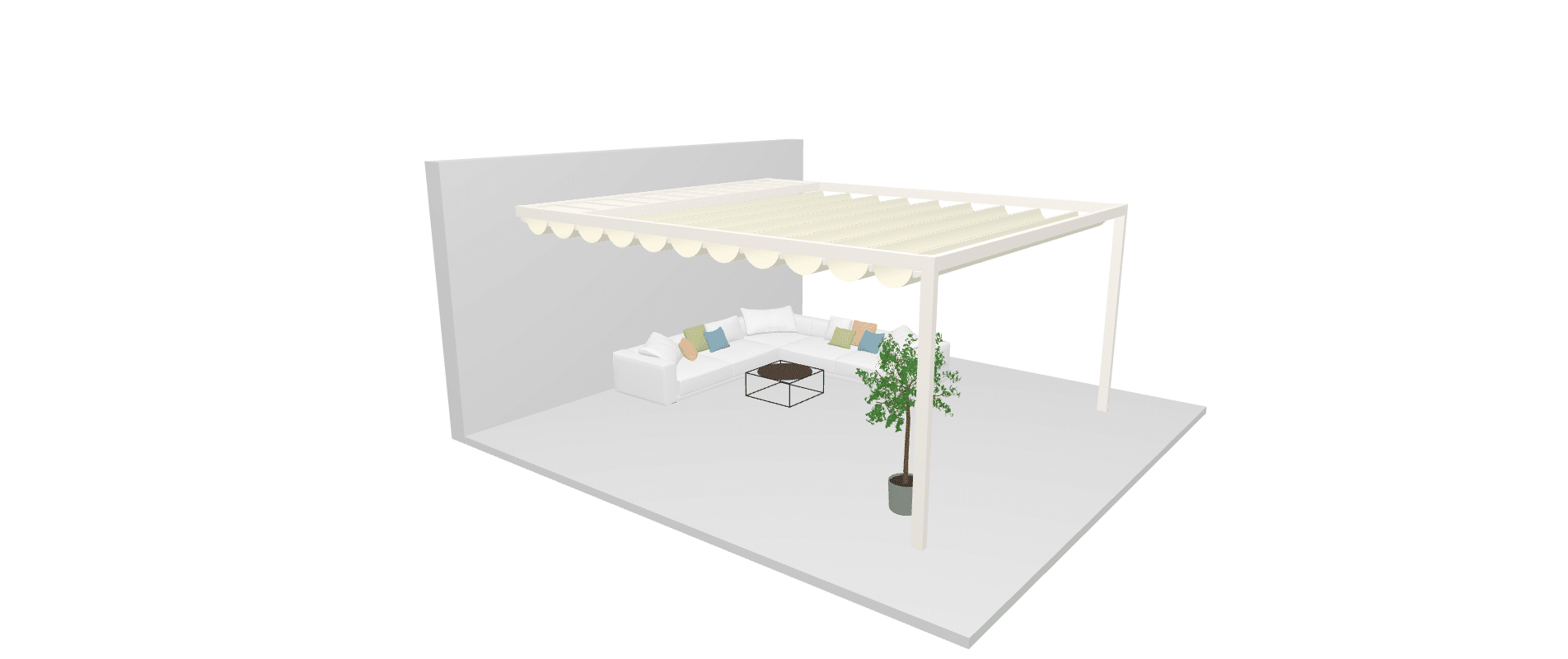 modélisation pergolas tarasola modèle cubic gardena