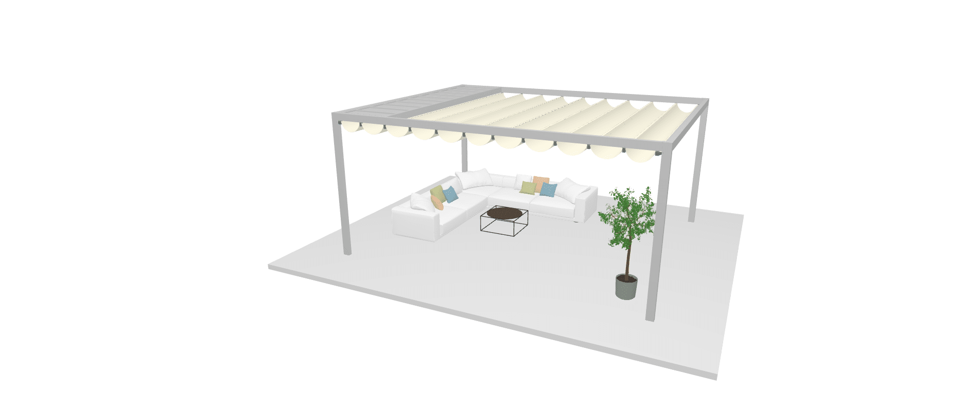 modélisation pergolas tarasola modèle cubic pavillon
